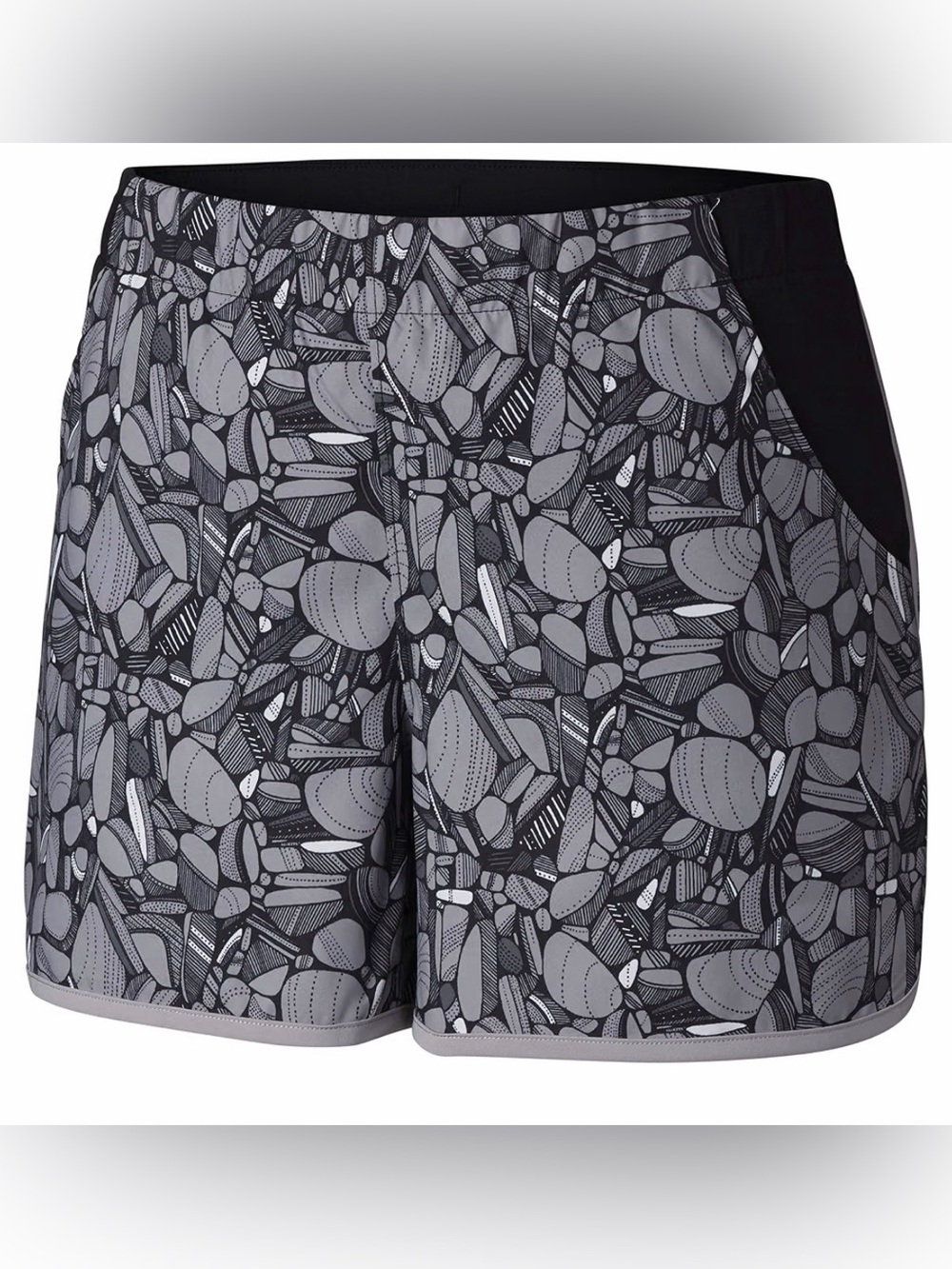 New Columbia Women's Sandy Trail Run Short Stretch Black/Grey 4” Inseam XL